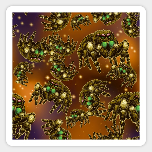 Copper Halloween Space Spider (Bold Jumper) All Over Print Sticker by RJKpoyp